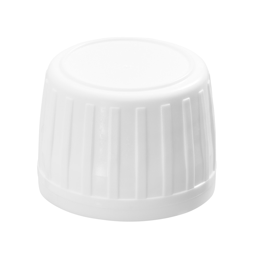 28mm White Ribbed Tamper Evident Cap with Polycone Insert for PET/HDPE