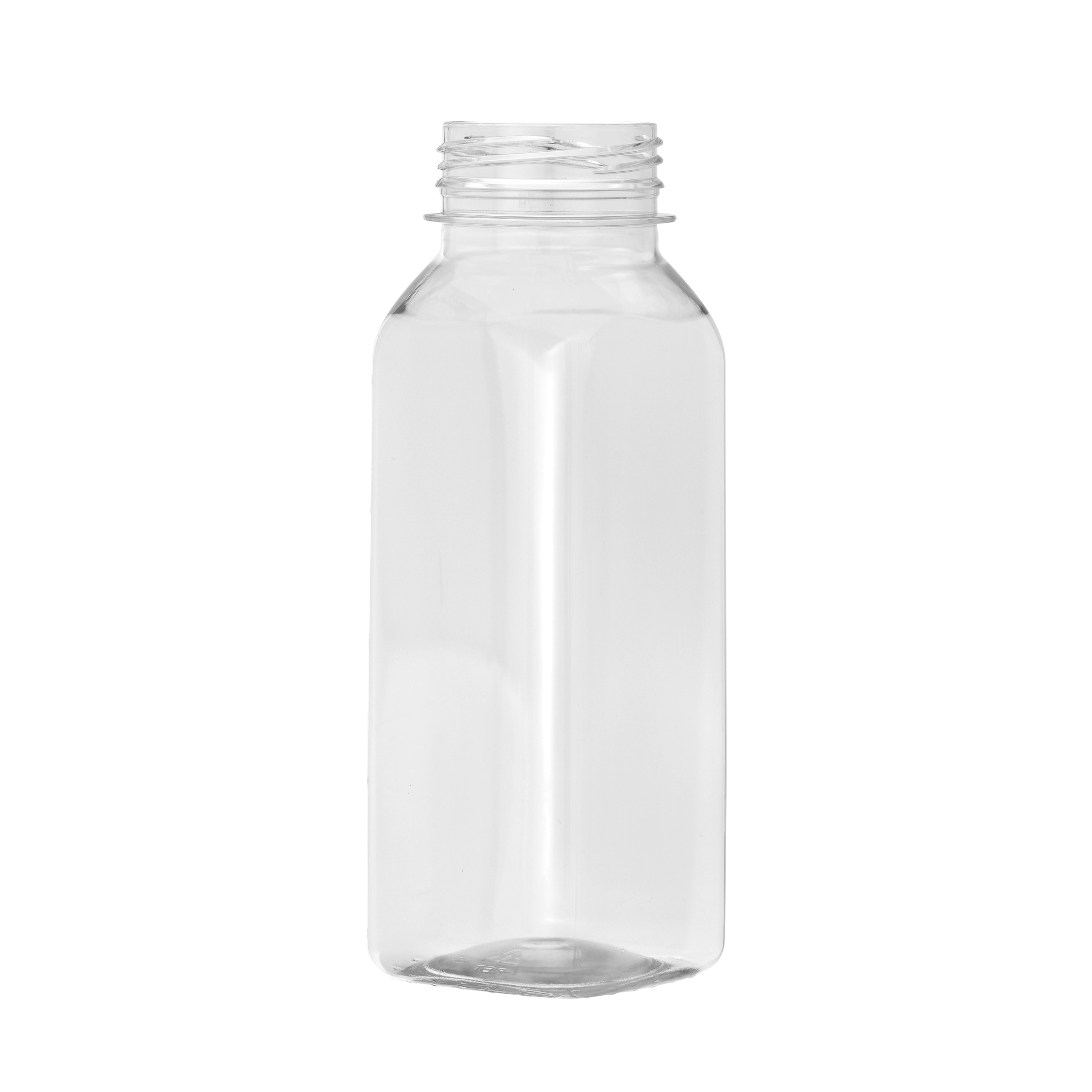 250ml PET Square Beverage Bottle 38mm Tamper Evident Neck