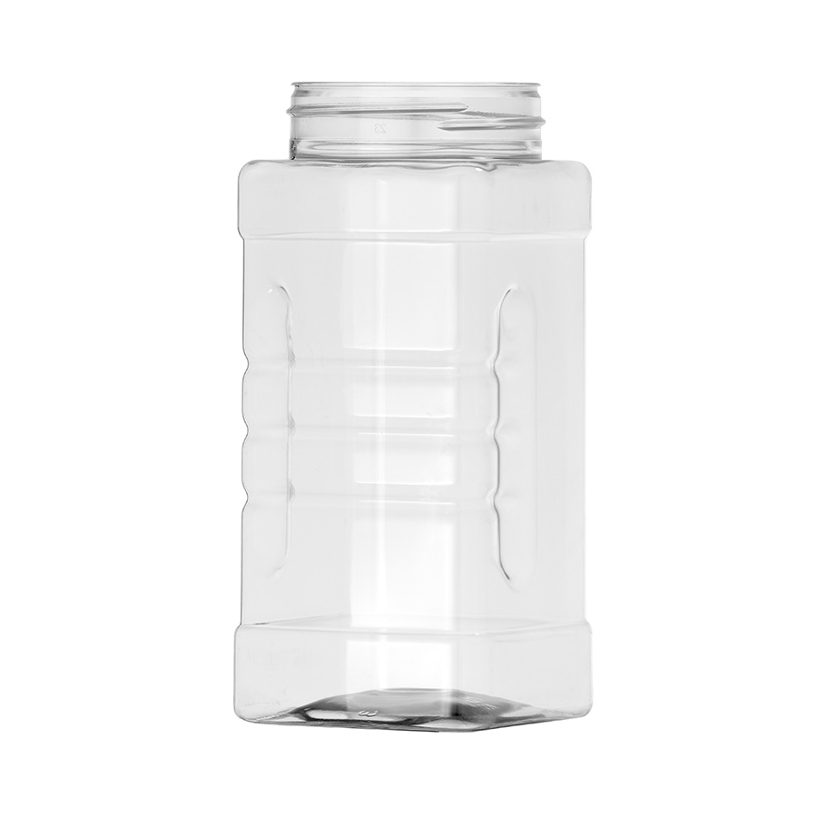 500ml PET Square Gripper Jar with 63mm/400 Screw Neck (UV Inhibitor)