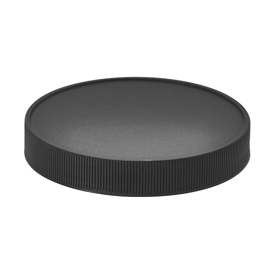100mm/400 Black Ribbed Cap with Breathable Induction Liner