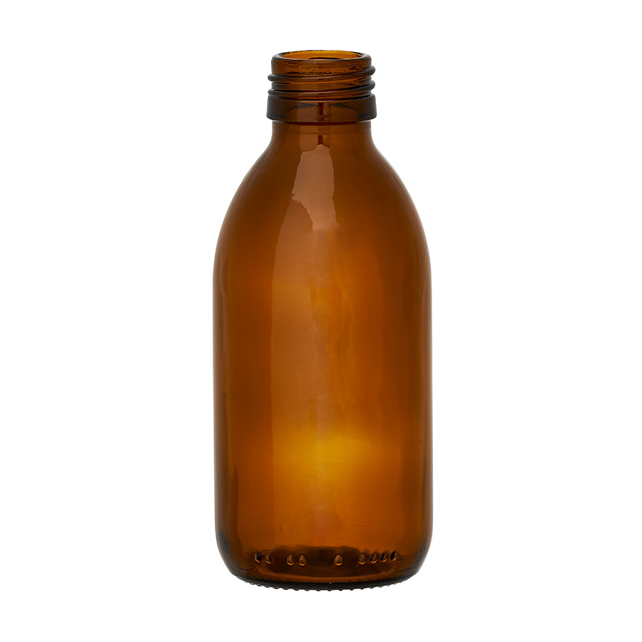 180ml Alpha Amber Glass Bottle 28mm Neck