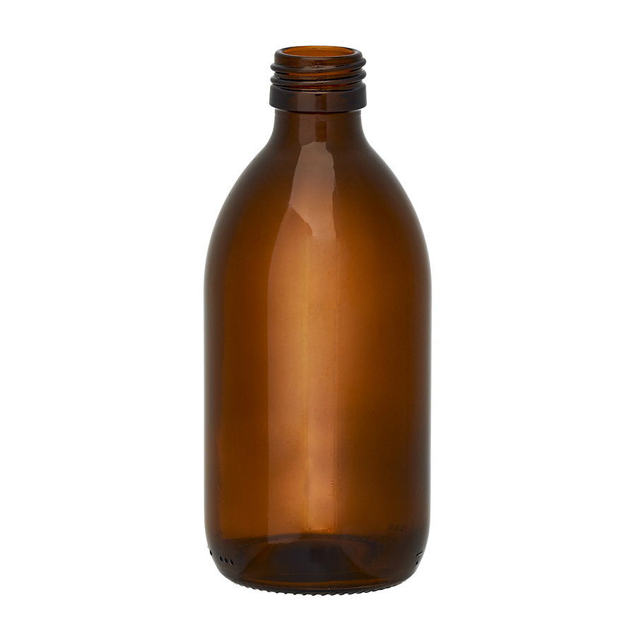 300ml Amber Glass Alpha Bottle 28mm Neck