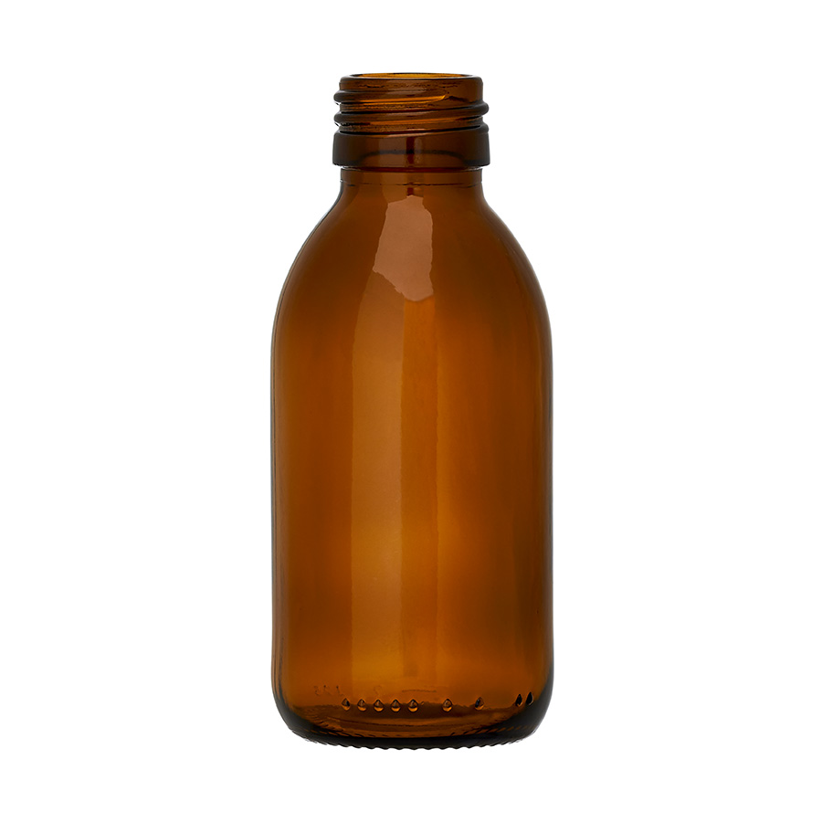 125ml Amber Glass Alpha Bottle 28mm Neck