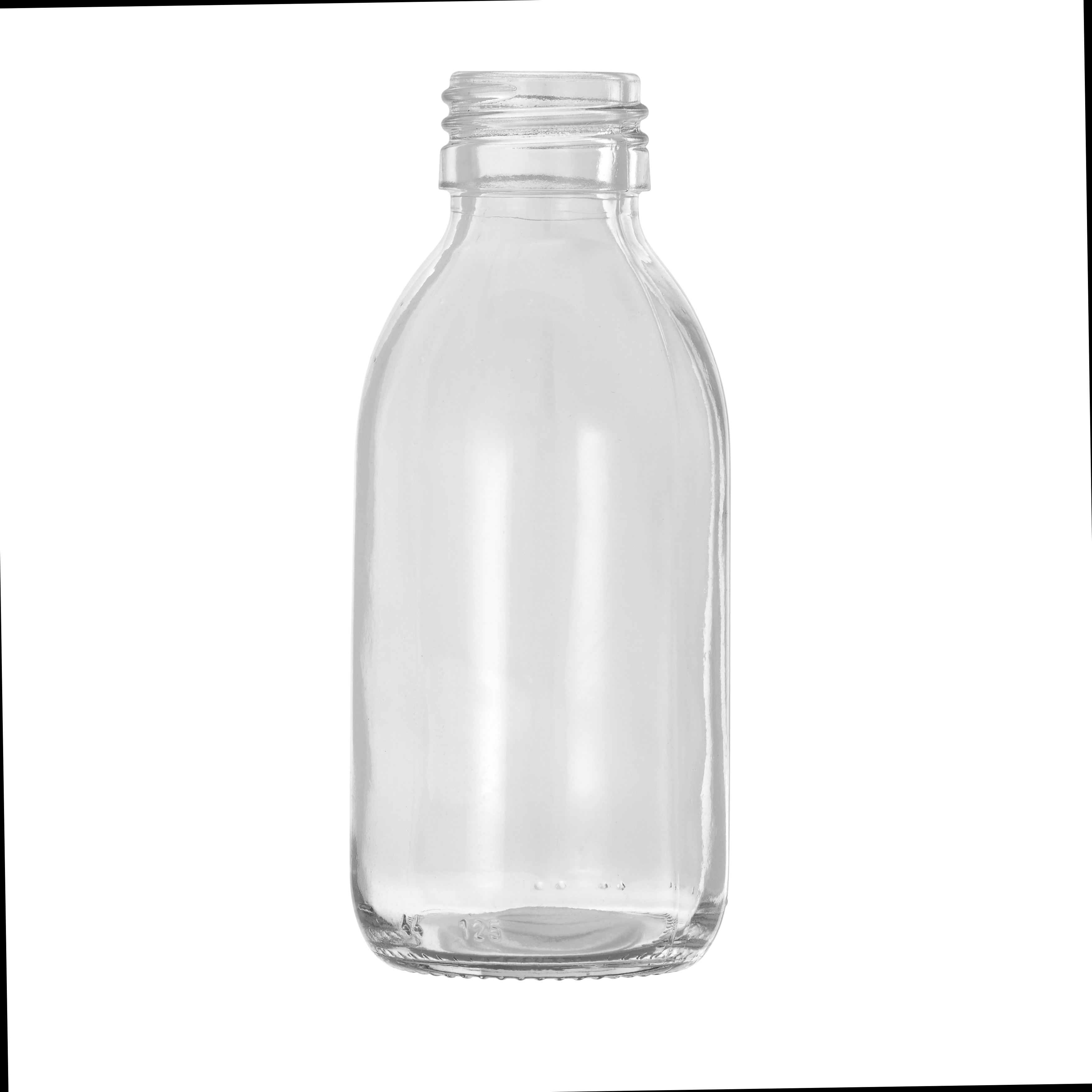 125ml Clear Glass Alpha Bottle 28mm Neck