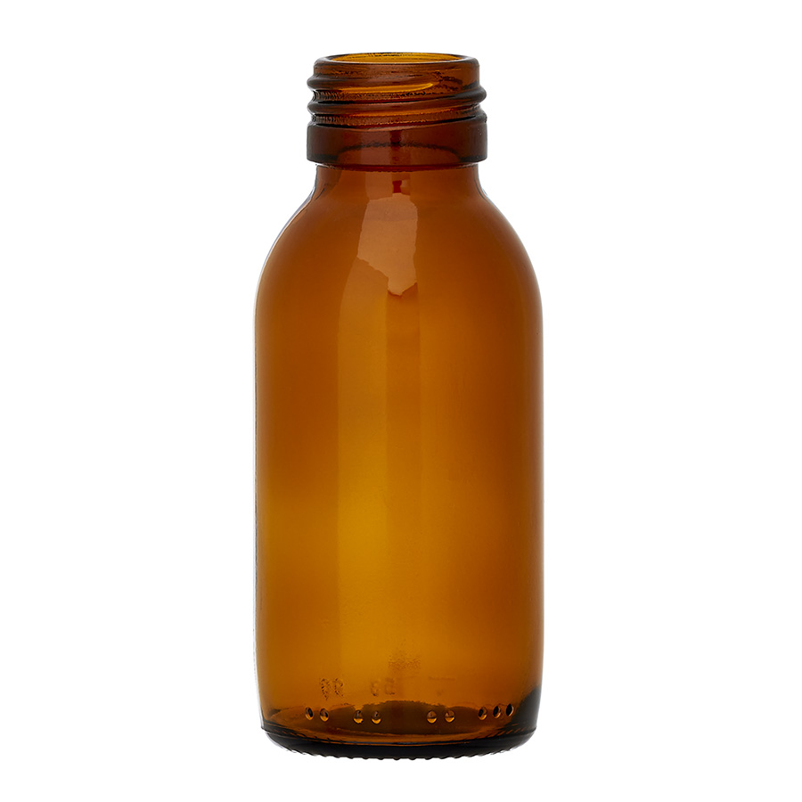 90ml Amber Glass Alpha Bottle 28mm Neck