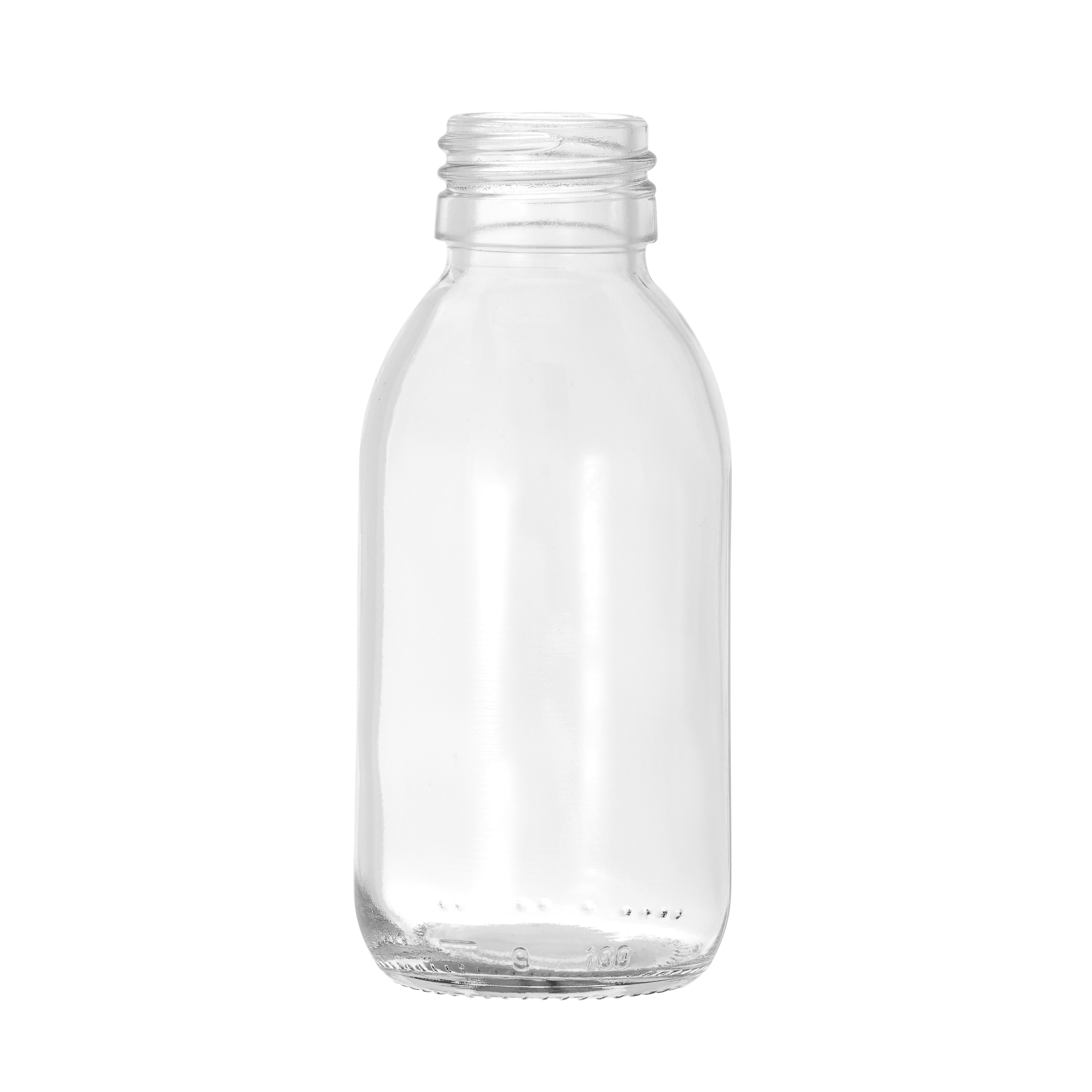100ml Clear Glass Alpha Bottle 28mm Neck