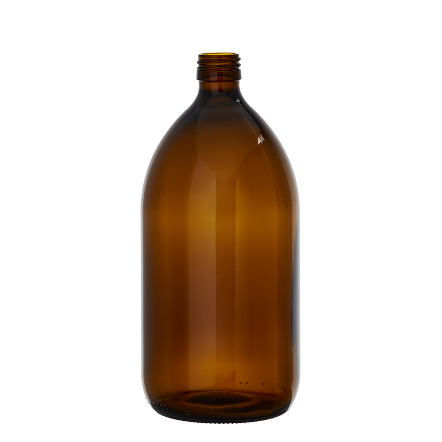 1000ml Amber Glass Alpha Bottle 28mm Neck