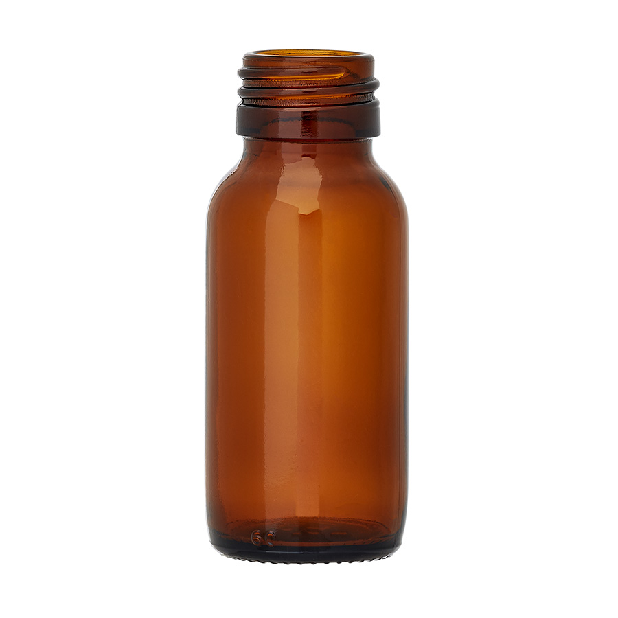 60ml Amber Glass Alpha Bottle 28mm Neck