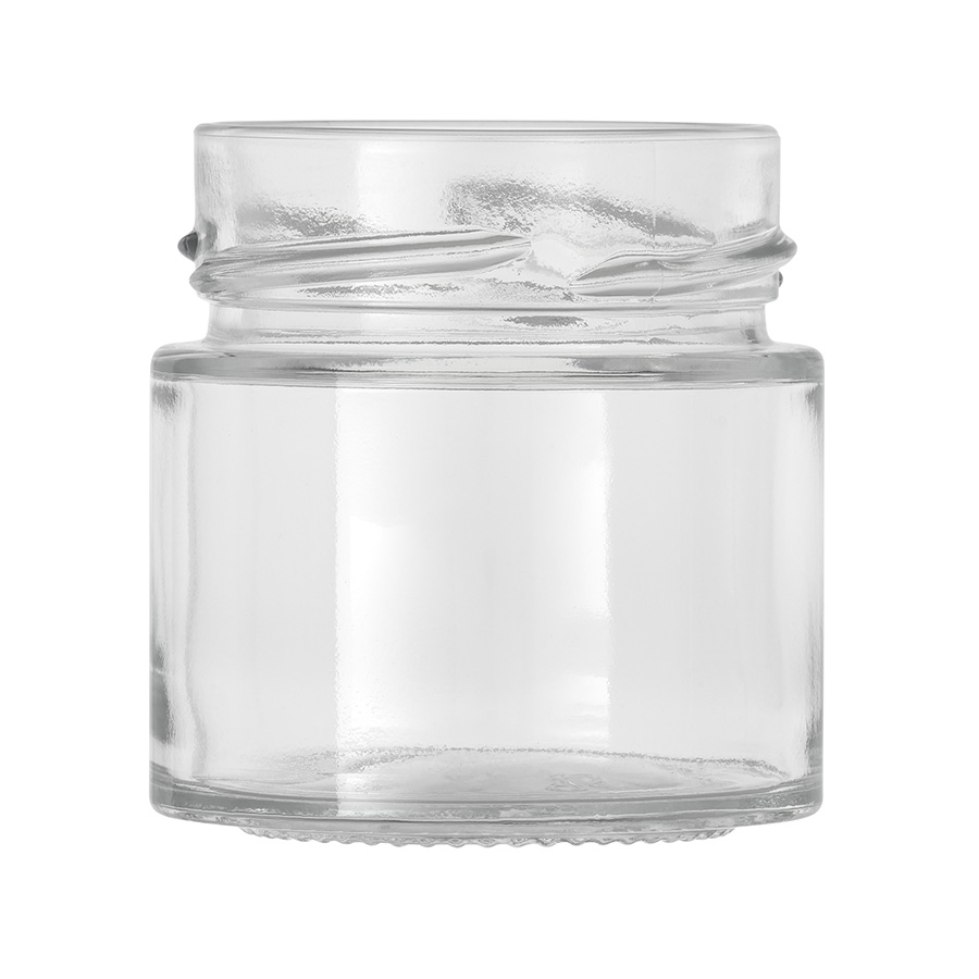 130ml Clear Glass Round Jar with 58mm Deep Twist off neck