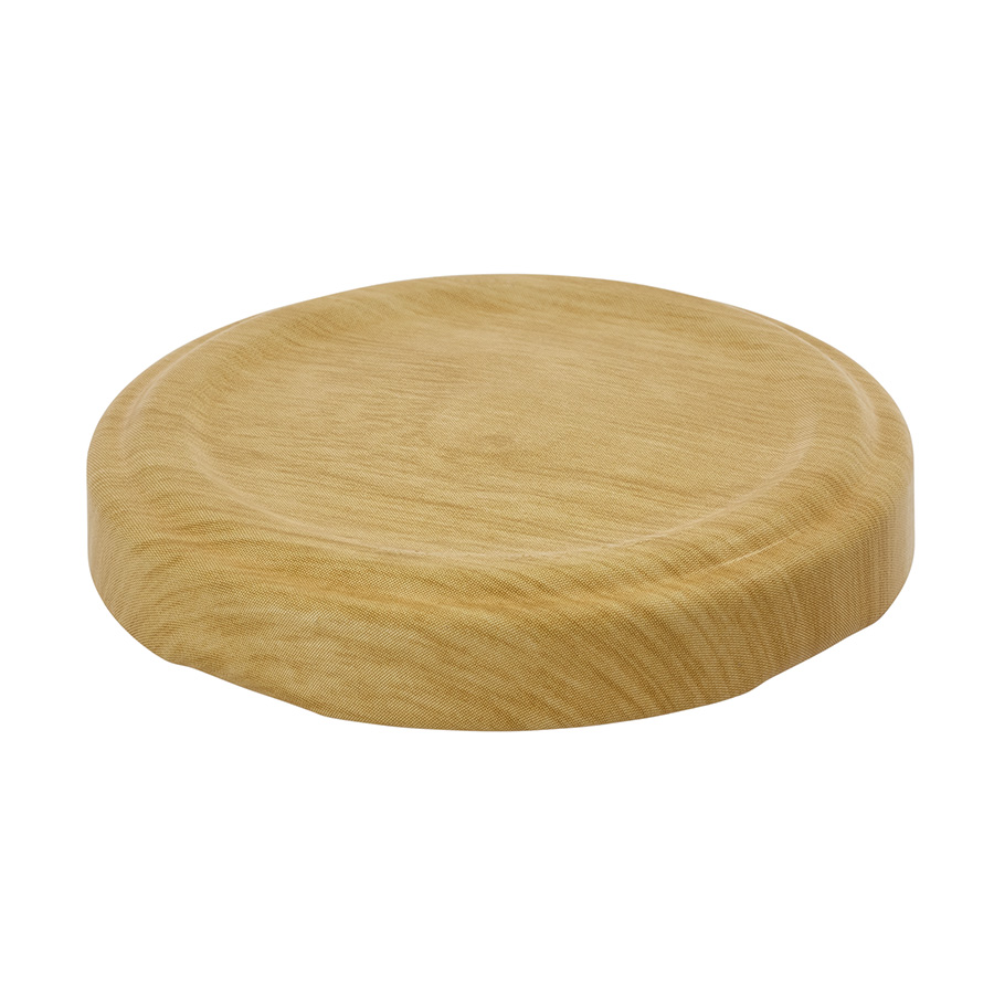 53mm Wood decor matt Tin plate Cap with button and BLUESEAL