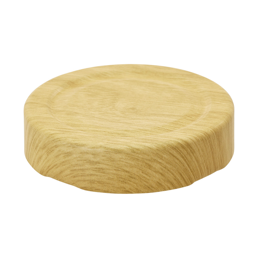 58mm Matt Wood decor Deep Tin plate Twist off Cap with BLUESEAL