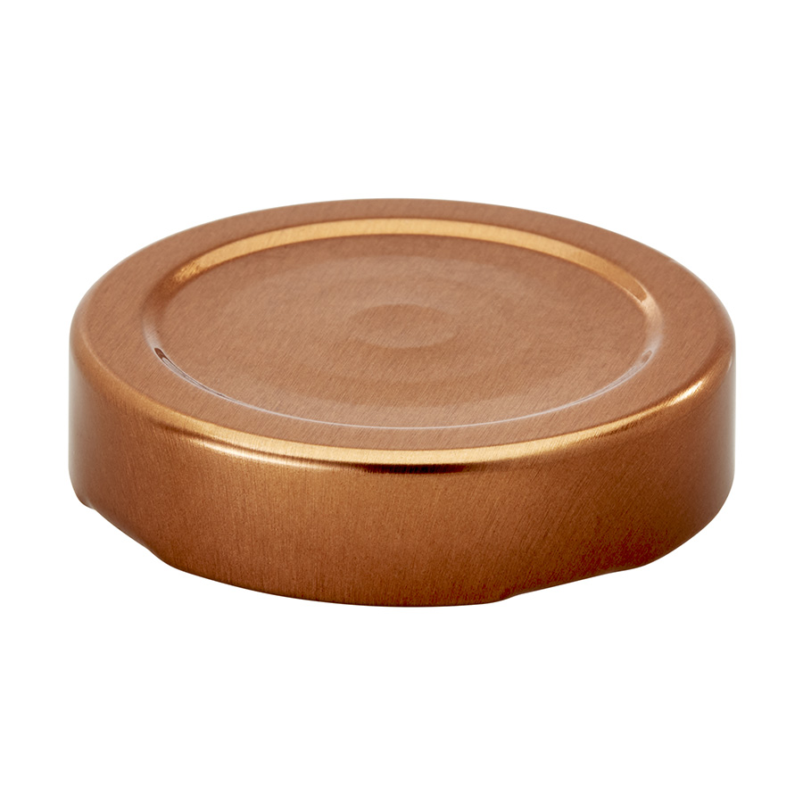58mm Copper Deep Tin plate Twist off Cap with button and BLUESEAL