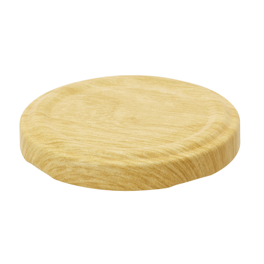 58mm Wood decor matt Tin plate Twist off Cap with BLUESEAL