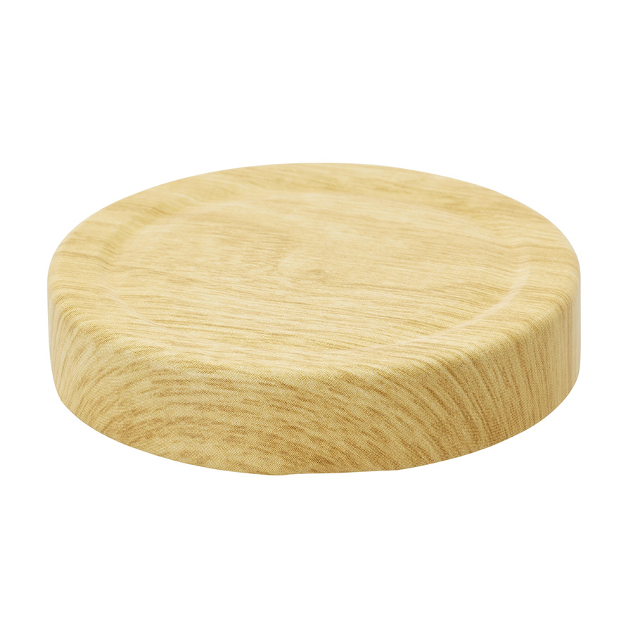 66mm Wood decor matt Deep Tin plate Twist off Cap with BLUESEAL