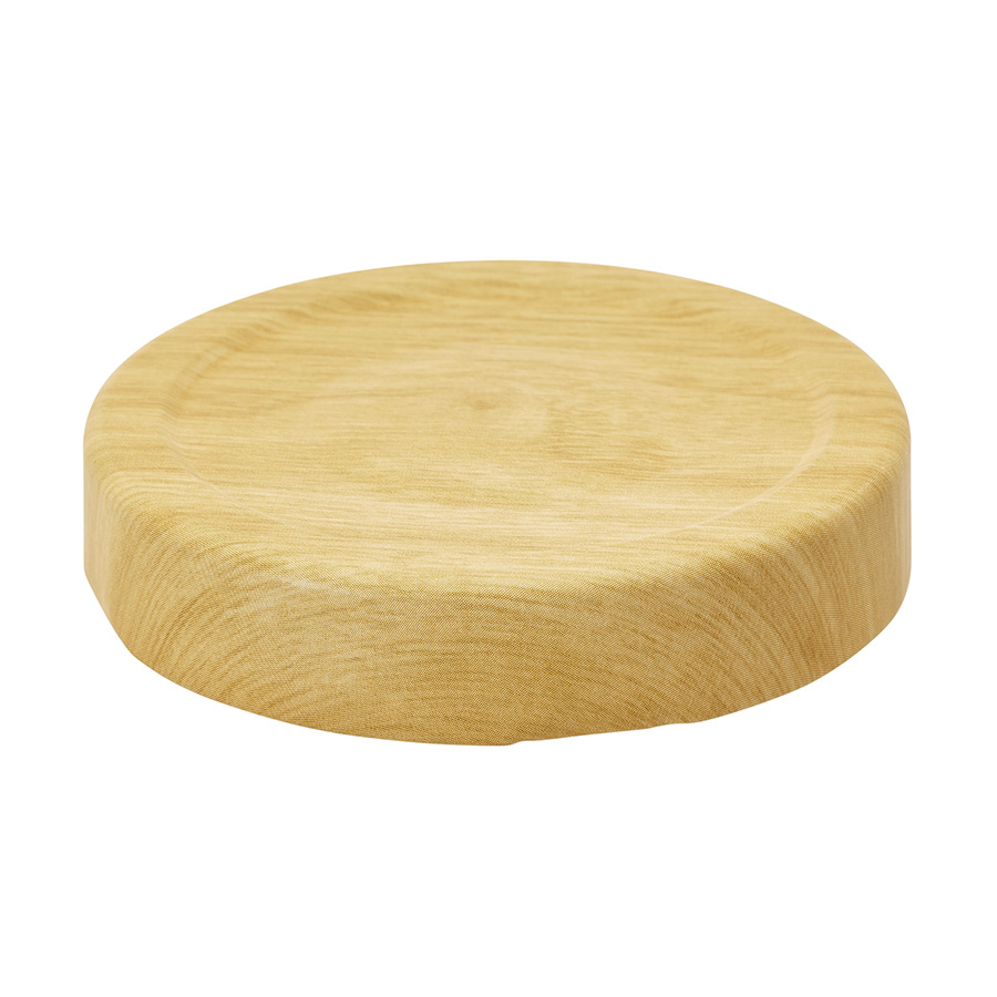 66mm Wood decor matt Deep Tin plate Twist off Cap with button and BLUESEAL