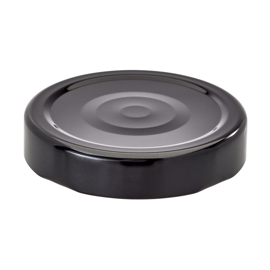 66mm Black Deep Tin plate Twist off Cap with Button