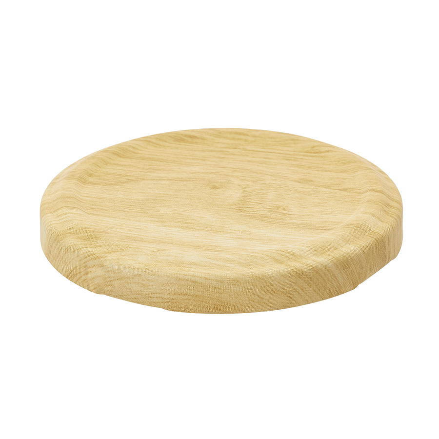 66mm Matt Wood decor Tin plate Twist off Cap with button and  BLUESEAL