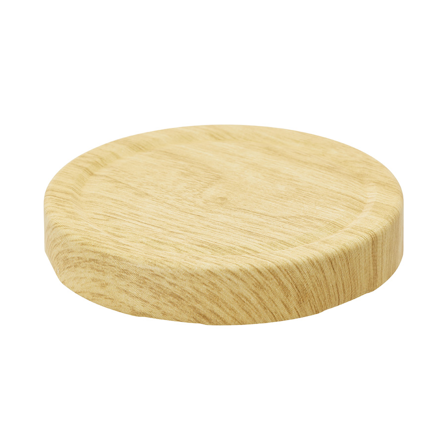 82mm Matt Wood decor Deep Tin plate Twist off Cap with BLUESEAL