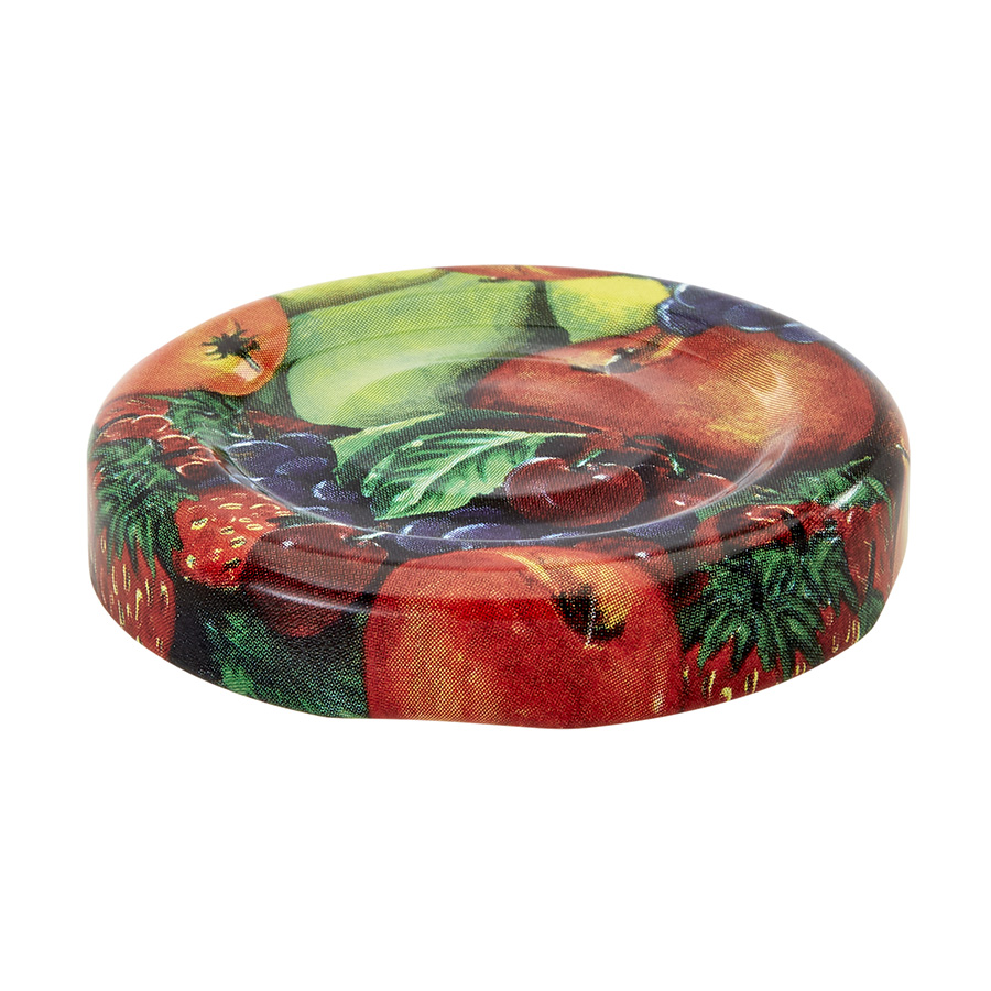 43mm Fruit decor Tin plate Twist off Cap with button