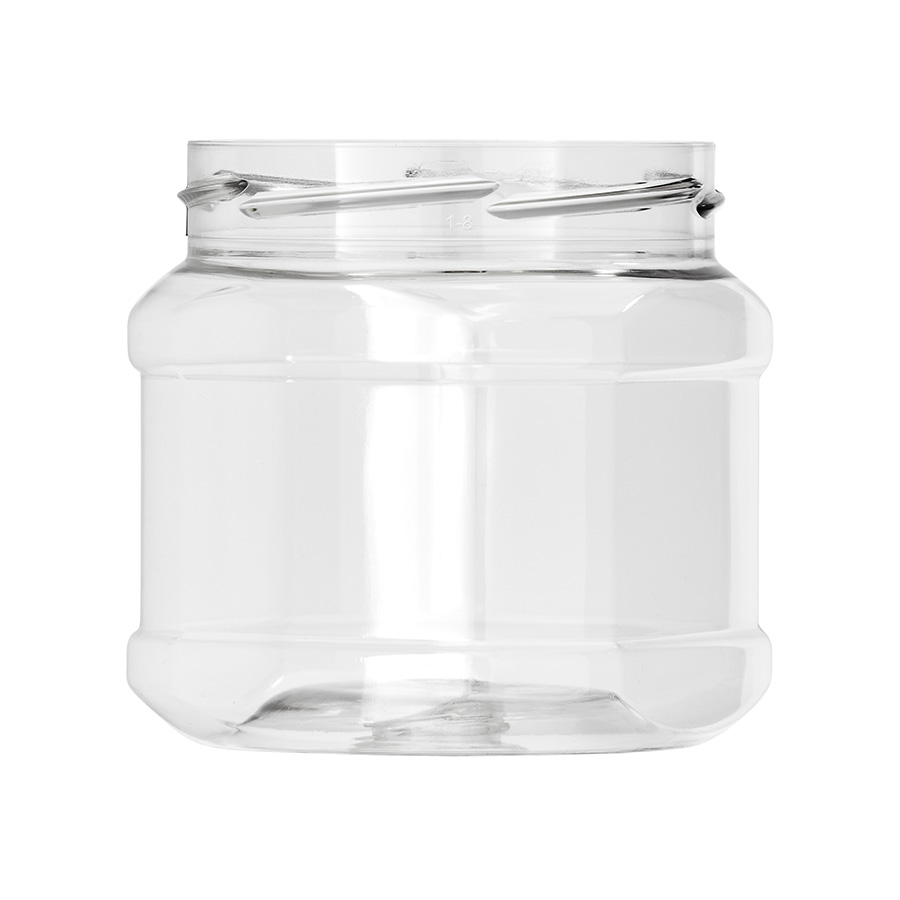 400ml Clear PET Octagonal Jar with 82mm Twist Off Neck