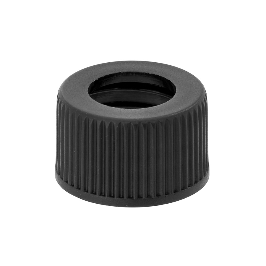 DIN/18mm Black Cap Pierced Non Tamper Evident