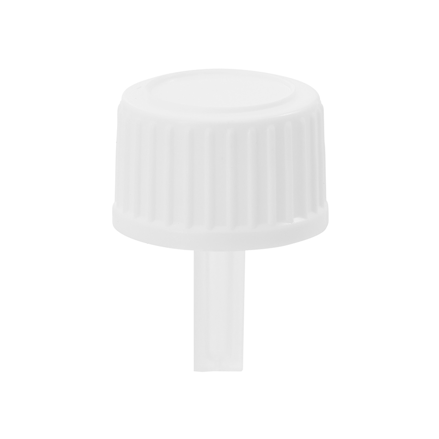 DIN/18mm White NON TE PP Cap with Medium Flow Vertical Dropper Insert