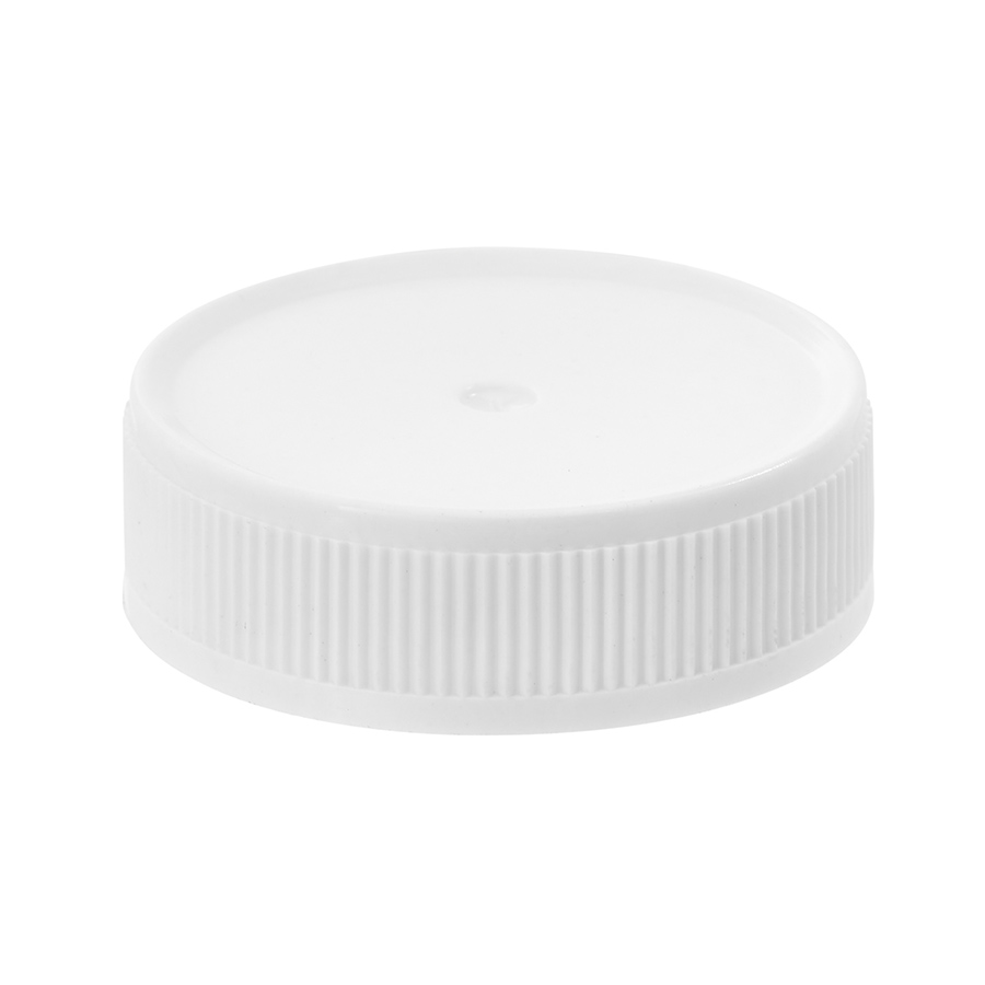 43mm White Plastic Ribbed Twist Off Cap with Boreseal