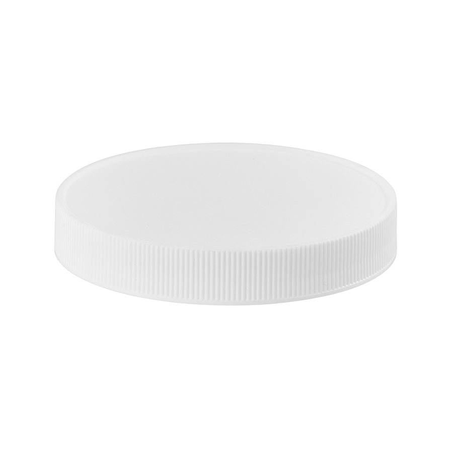 100mm/400 Matt White Ribbed PP Cap with EPE Liner