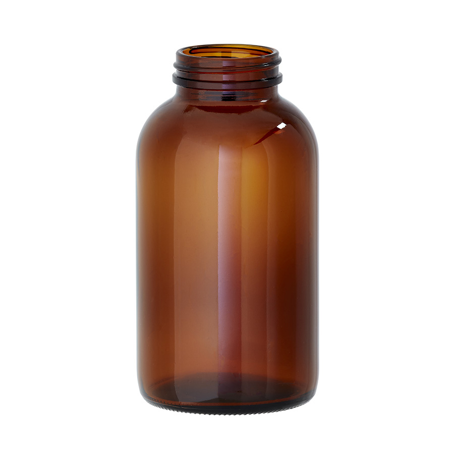 400ml Amber Glass Packer with 48mm/400 Screw Neck