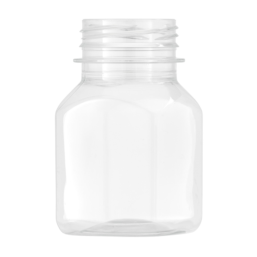 125ml Square Beverage PET Bottle 38mm Tamper Evident Neck