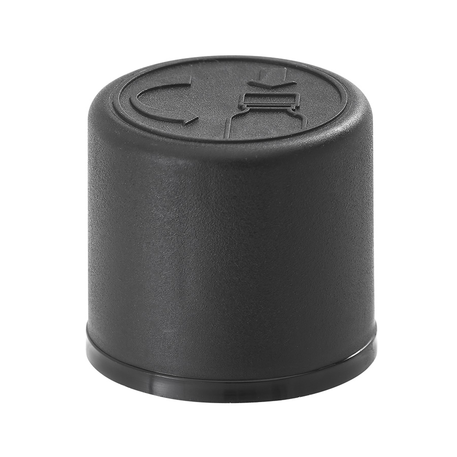 DIN 18mm Black Smooth Child Resistant and Tamper Evident Cap with Dropper Insert