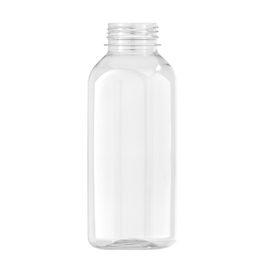 400ml Square Beverage PET Bottle 38mm Tamper Evident Neck