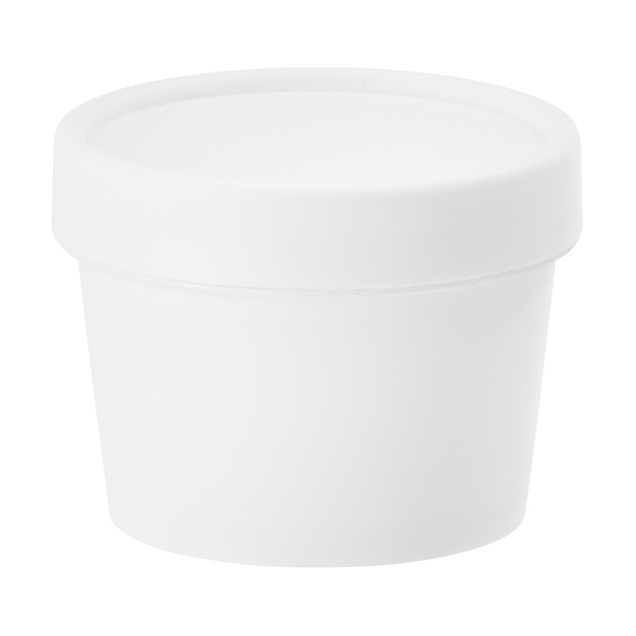 100ml Matt White Polypropylene Tapered Jar with 70mm Matt White Unlined Screw Lid