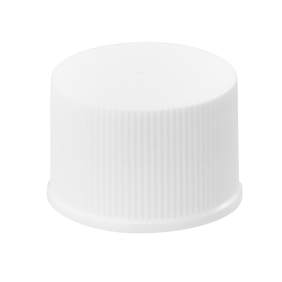 20mm/410 Matt White Top/Ribbed Sides PP Cap with EPE liner