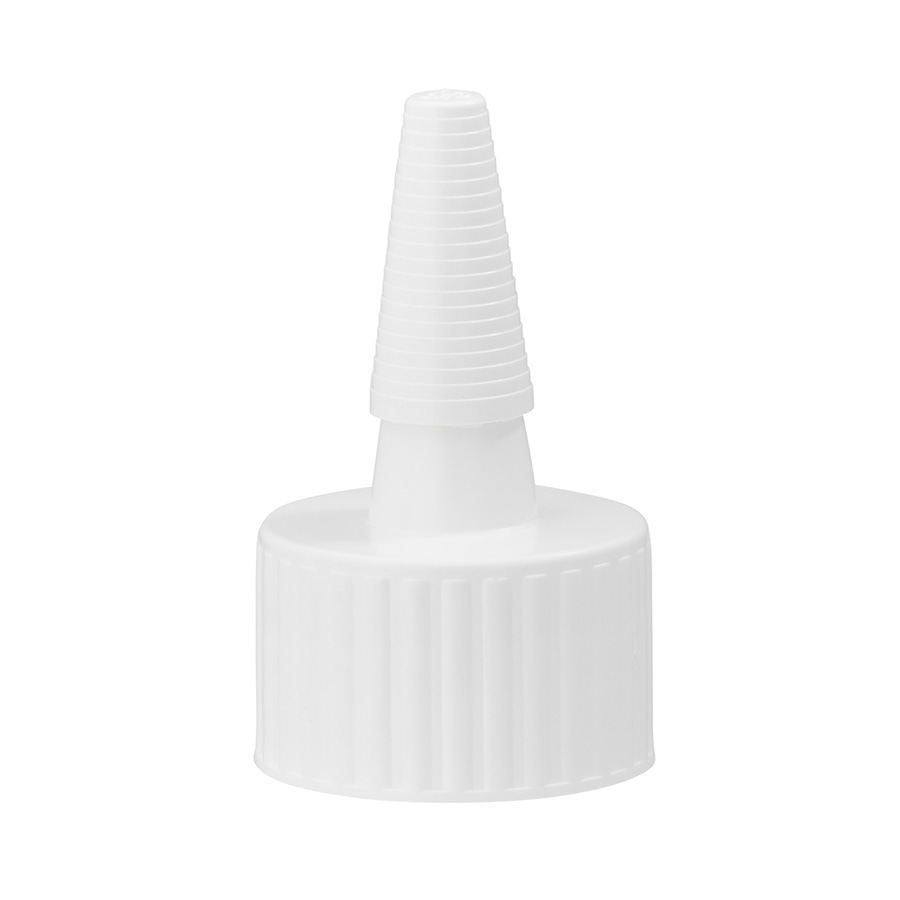 28mm White LDPE Snip Tip Nozzle Cap with White Long Overcap and IHS Liner for HDPE