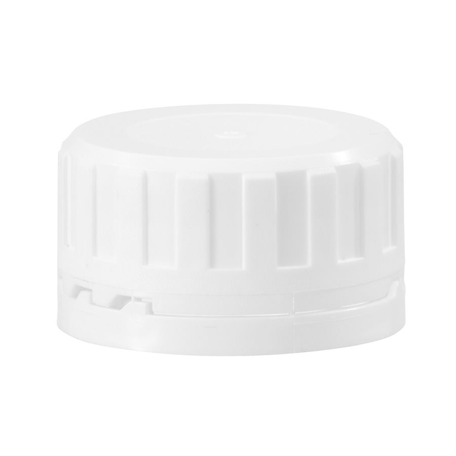 38mm White Ribbed Tamper Evident Cap