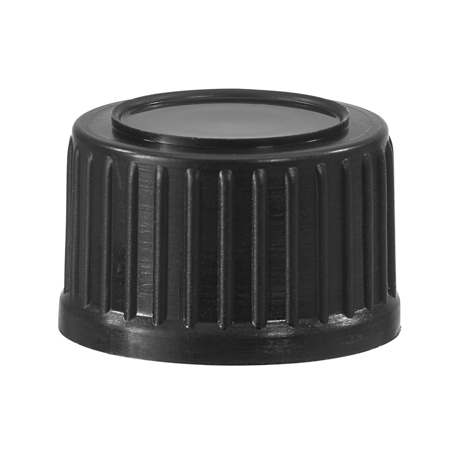 Din18mm Black Carbon Free Screw Cap with Pourer Insert