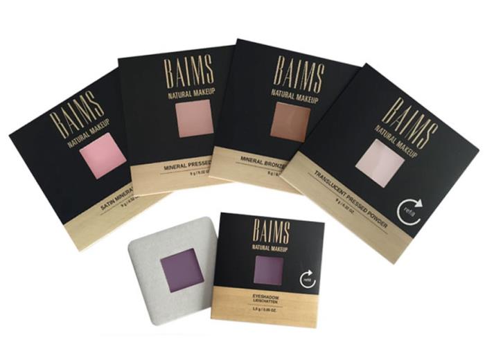 BAIMS Natural Makeup chooses paper case made in Mktg Industry