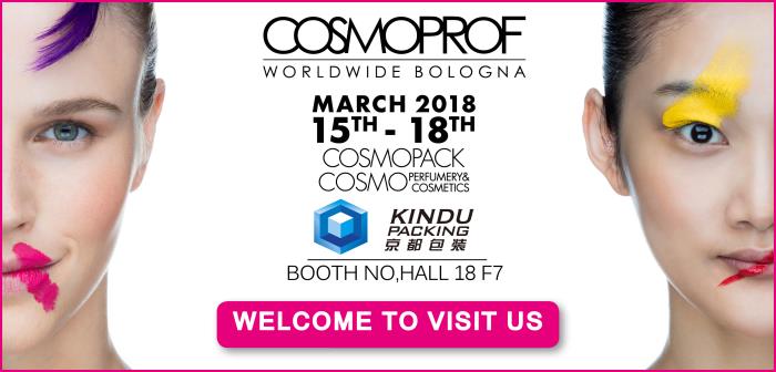 Kindu Packing will attend Cosmoprof  Bologna 2018 at Booth F7, Hall18.  Welcome to meet us!