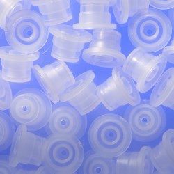 Closures with syringe adapters