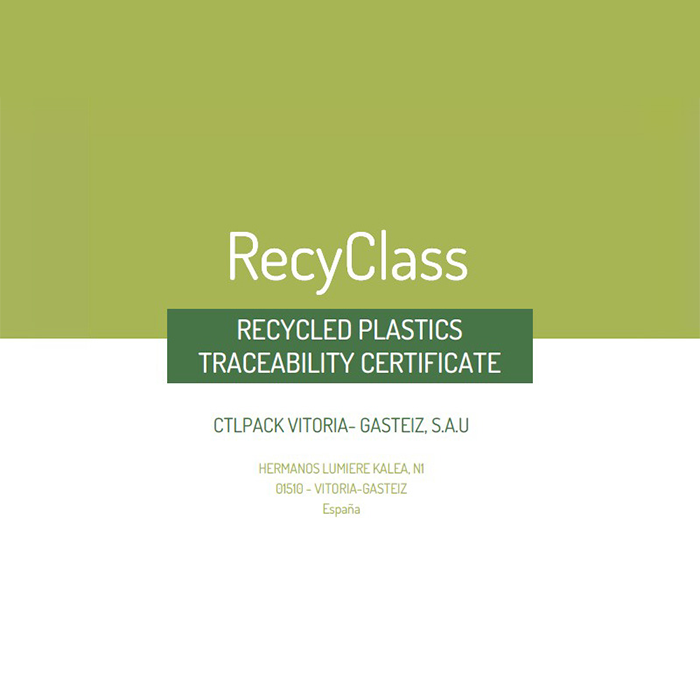 RecyClass Certifies CTLpack on the Traceability of Recycled Plastics in Its Products