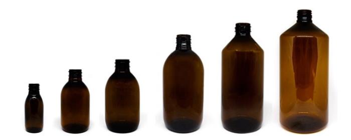Amber-colored bottles
