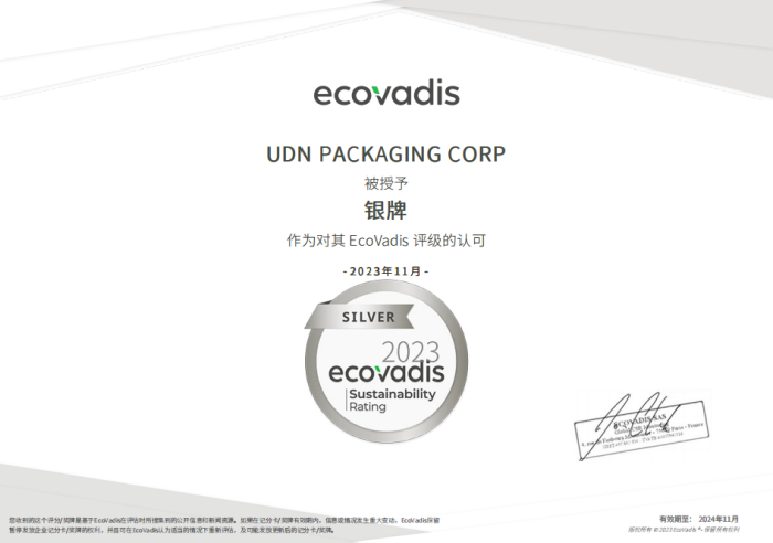UDN Achieves the EcoVadis Silver Award