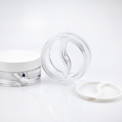 JG-C25BB 25ml*2 Circular Glass Cosmetic Jar
