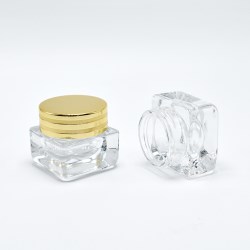 JG-SR15 15ml Square Glass Cosmetic Jar