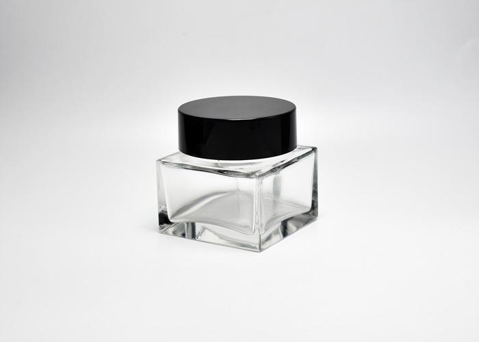 JG-SR100 100ml Square Glass Cosmetic Jar