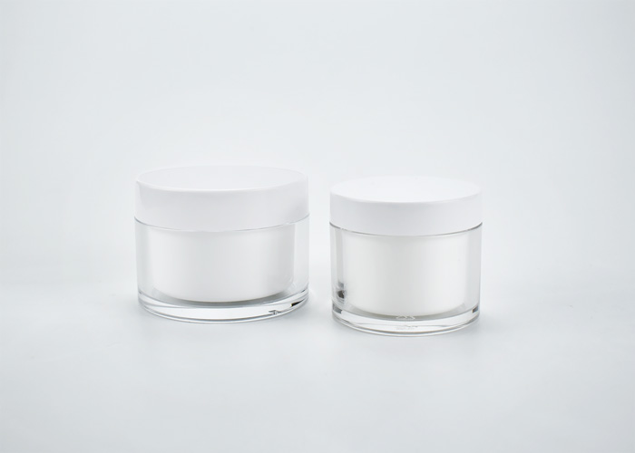 50ml & 100ml refillable double wall cosmetic jars made in plastic JP-AA13