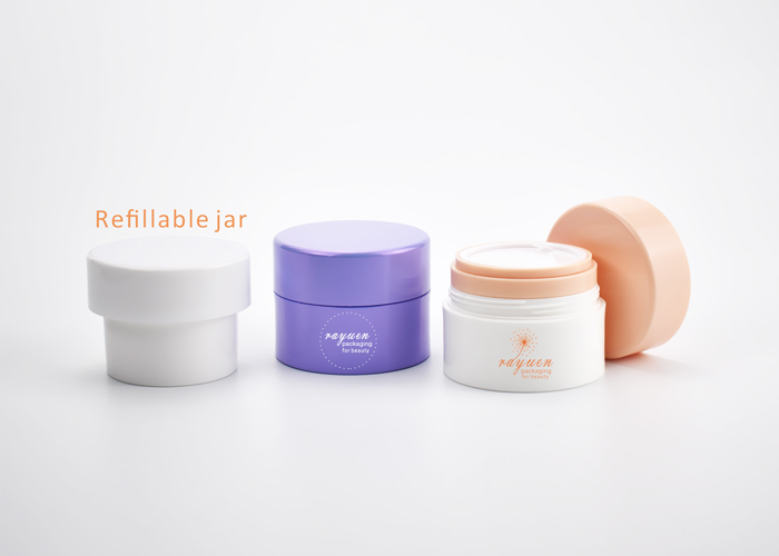 50ml refillable PP cosmetic jars with lid RFJ-PP-50A
