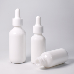 ES-D436B Opal White Glass Boston Round Bottles