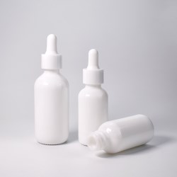 ES-D436B-60ml Opal White Glass Boston Round Bottle